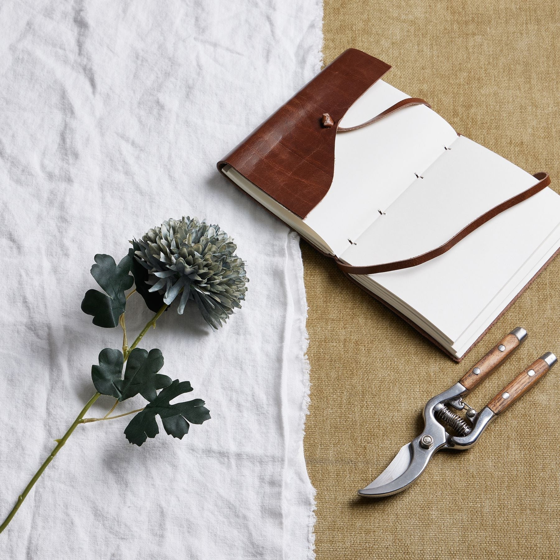 Serene Pale Green Blue Chrysanthemum Floral Stem - Darlington's Décor