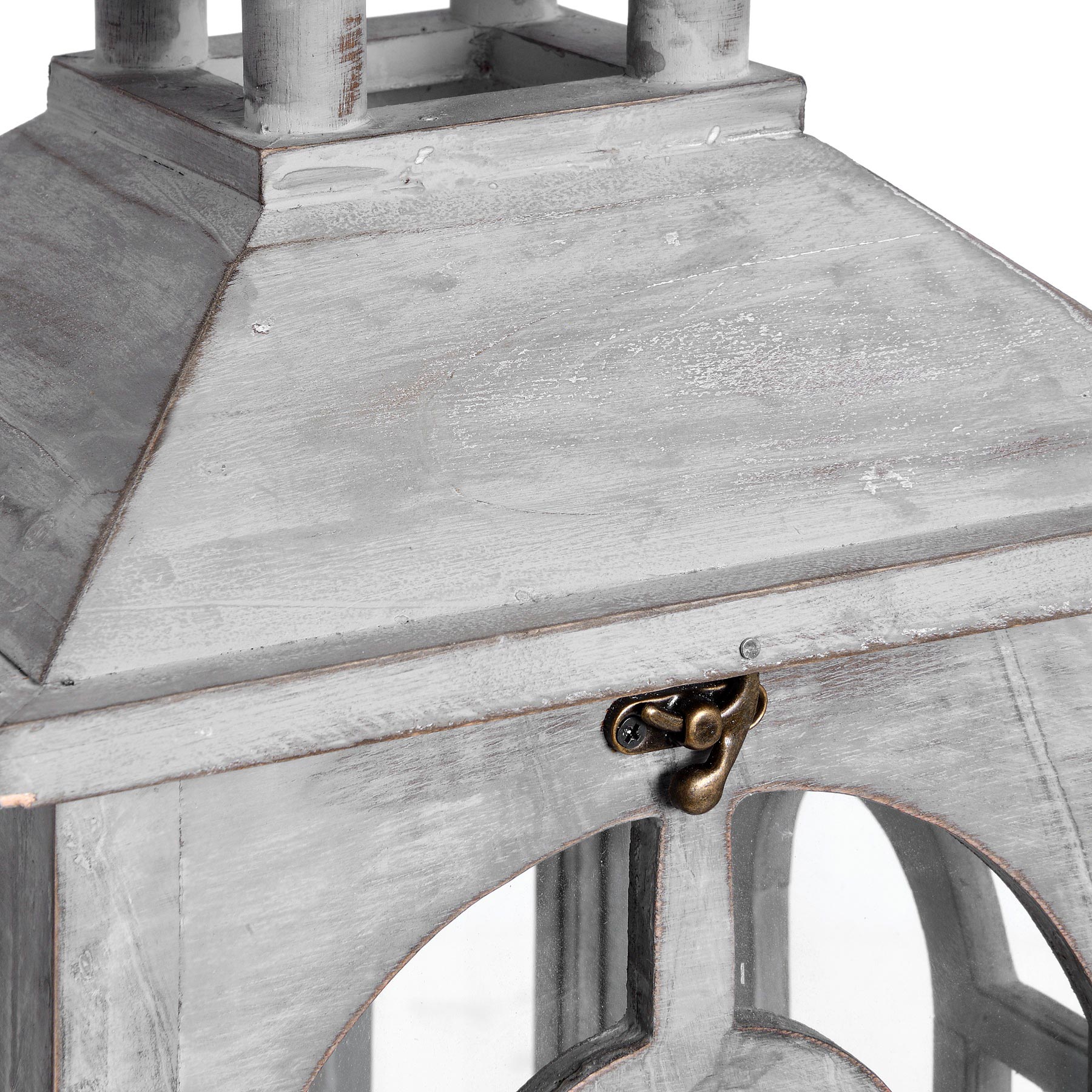 Set Of Three Wooden Lanterns With Archway Design Elegance - Darlington's Décor