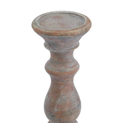 Siena Brown Column Candle Holder for Timeless Elegance - Darlington's Décor