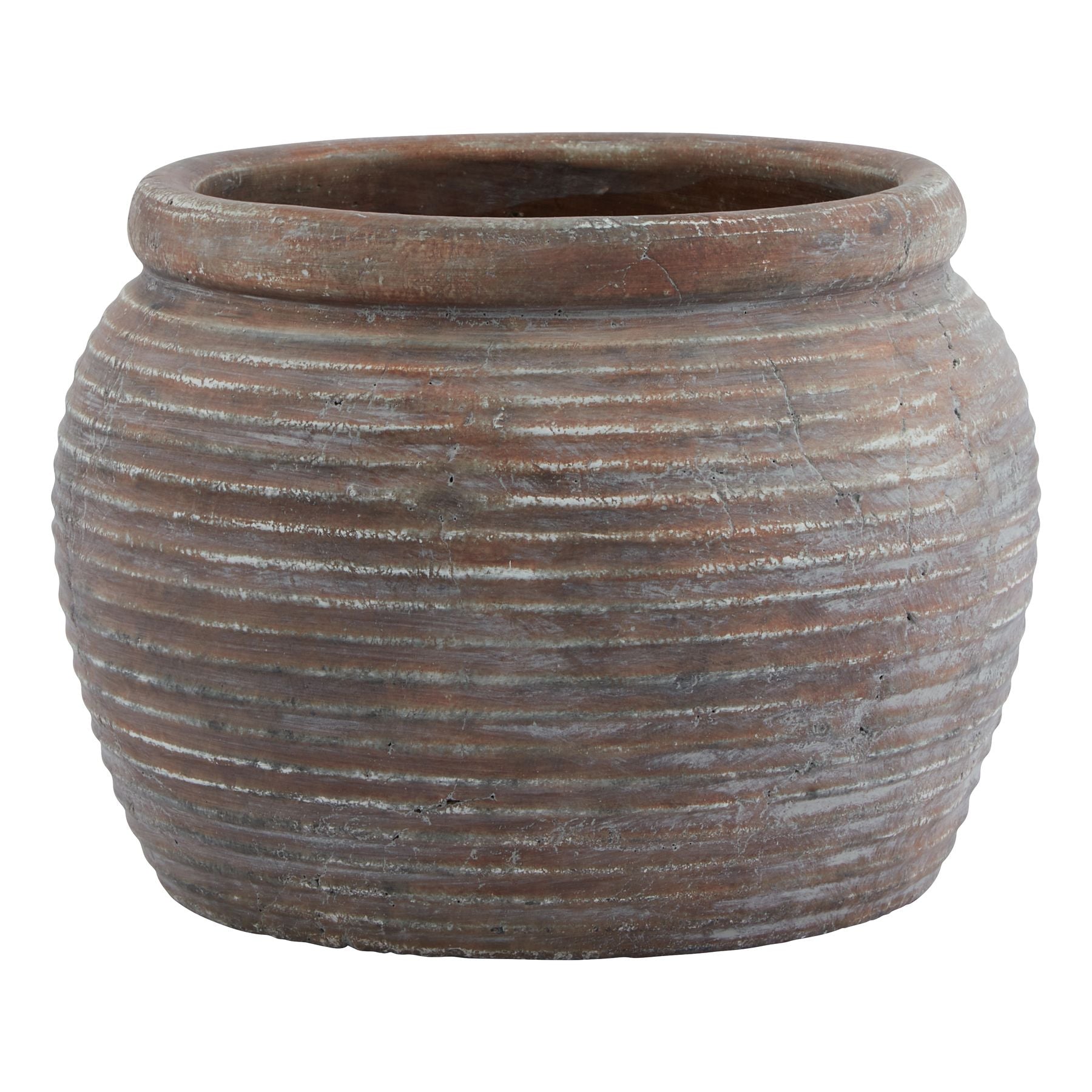 Siena Brown Diameter Rimmed Plant Pot for Stylish Displays - Darlington's Décor