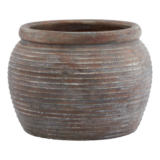 Siena Brown Diameter Rimmed Plant Pot for Stylish Displays - Darlington's Décor