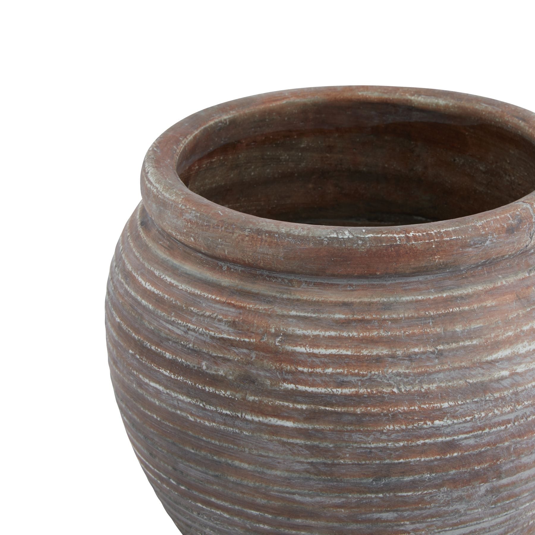 Siena Brown Diameter Rimmed Plant Pot for Stylish Displays - Darlington's Décor