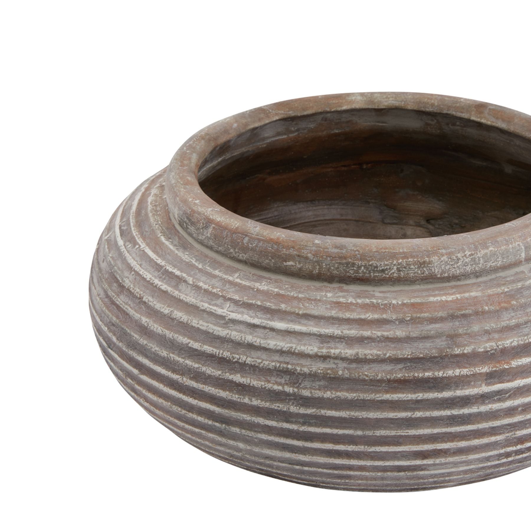 Siena Brown Round Ribbed Planter for Elegant Styling - Darlington's Décor