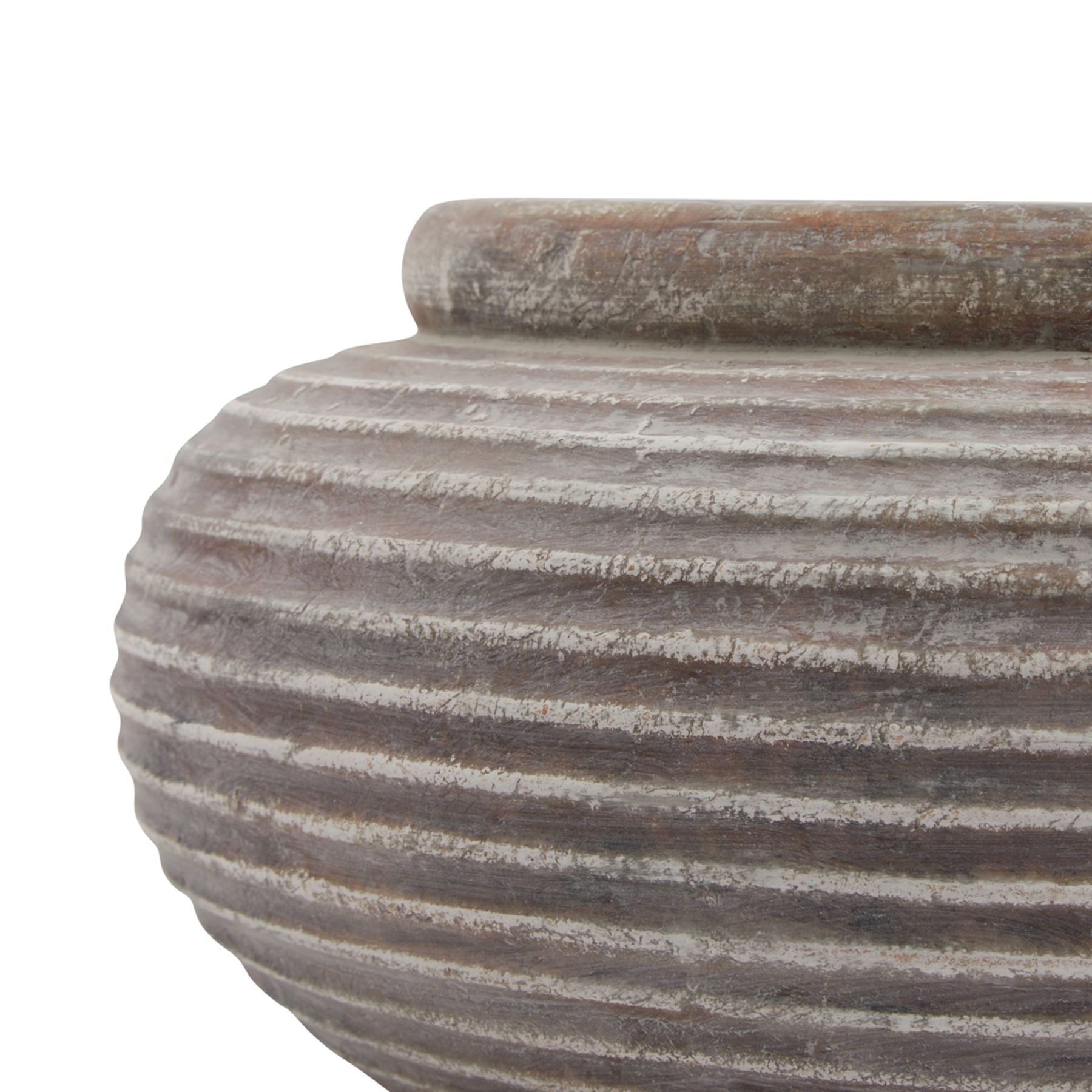 Siena Brown Round Ribbed Planter for Elegant Styling - Darlington's Décor