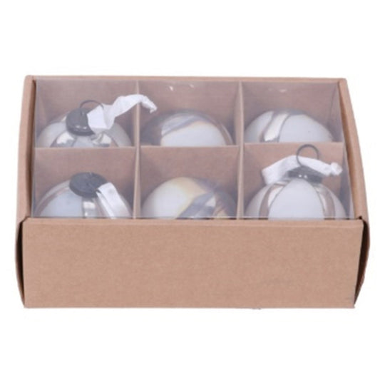 Silver Ombre Set Of 6 Baubles For Elegant Decor - Darlington's Décor