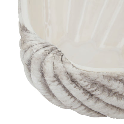 Siren Medium Ceramic Shell Bowl - Coastal Elegance Redefined - Darlington's Décor
