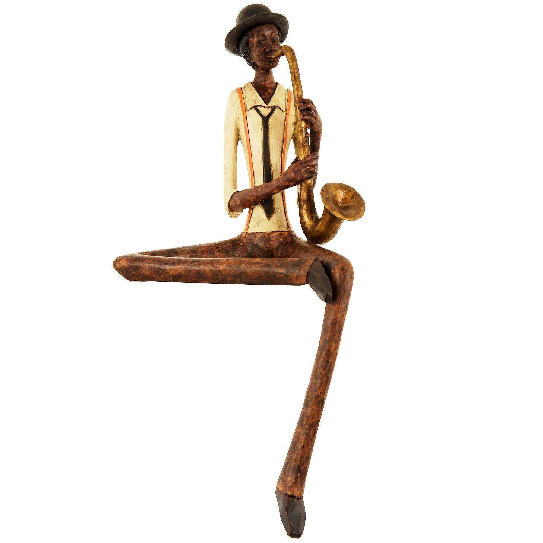 Sitting Jazz Band Saxophonist Figurine for Home Decor - Darlington's Décor