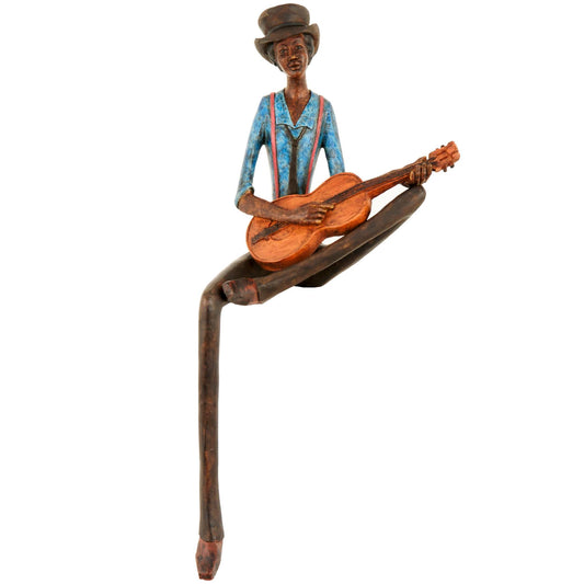 Sitting Jazz Band Strings - Charming Guitar Player Figurine - Darlington's Décor