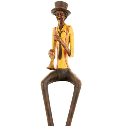 Sitting Jazz Band Trumpeter Figurine for Vintage Charm - Darlington's Décor