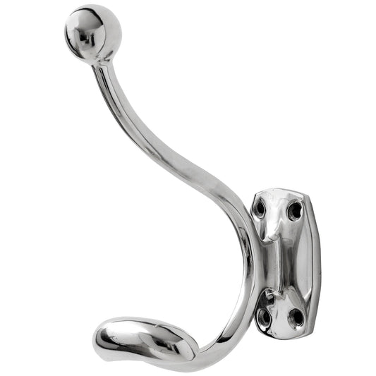 Sleek Single Hook Chrome Coat Hanger for Modern Spaces - Darlington's Décor