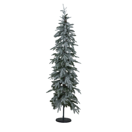 Slim Snowy Woodland Pre - Lit 200 Led Christmas Tree Elegance - Darlington's Décor
