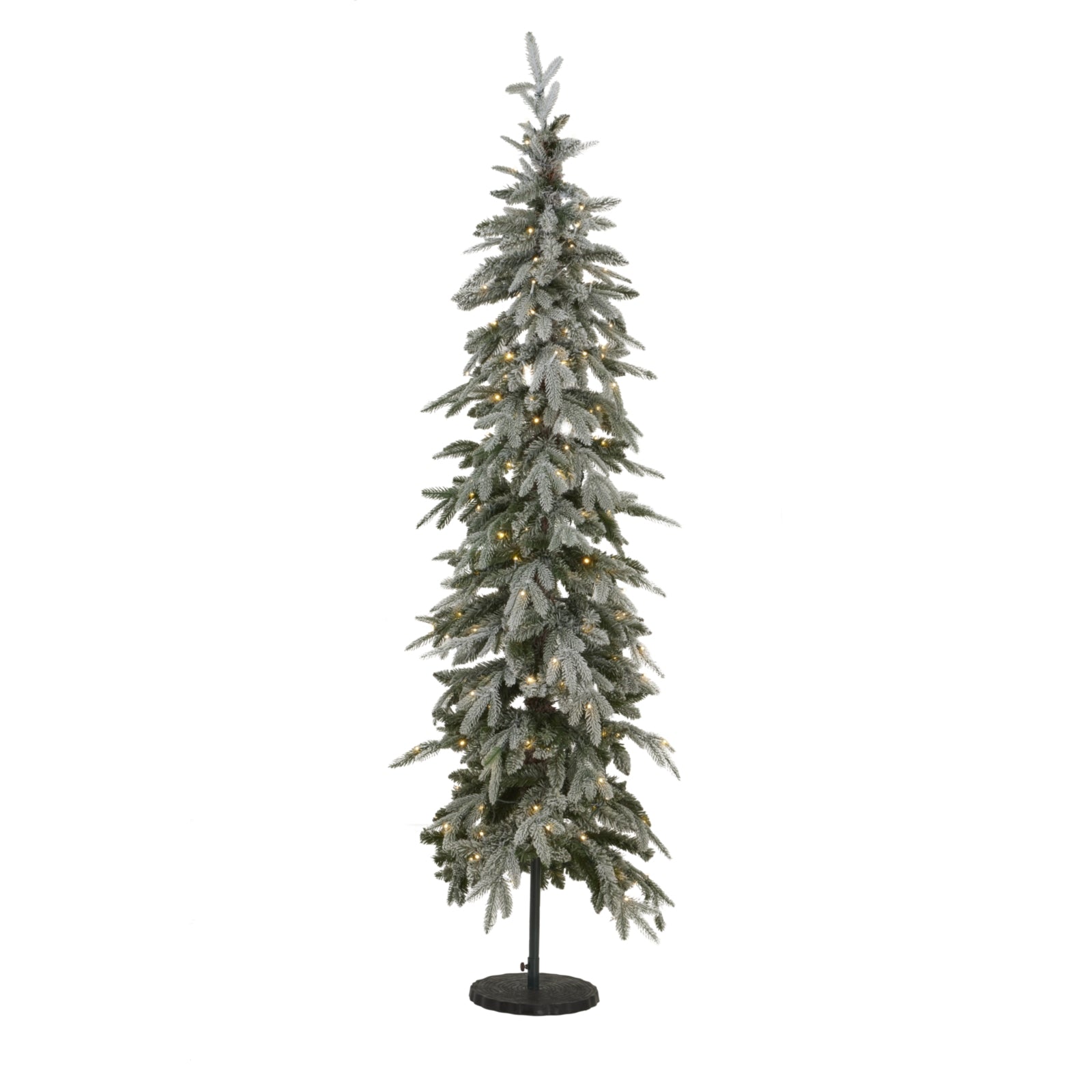 Slim Snowy Woodland Pre - Lit 200 Led Christmas Tree Elegance - Darlington's Décor
