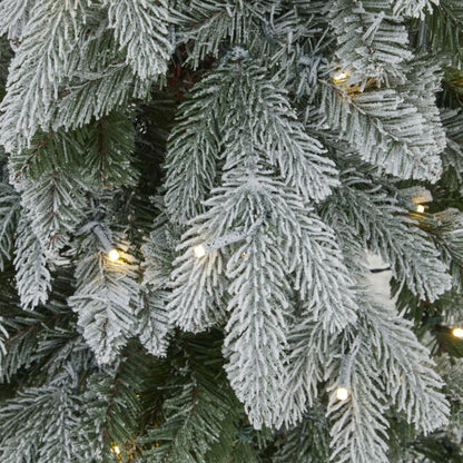 Slim Snowy Woodland Pre - Lit 200 Led Christmas Tree Elegance - Darlington's Décor
