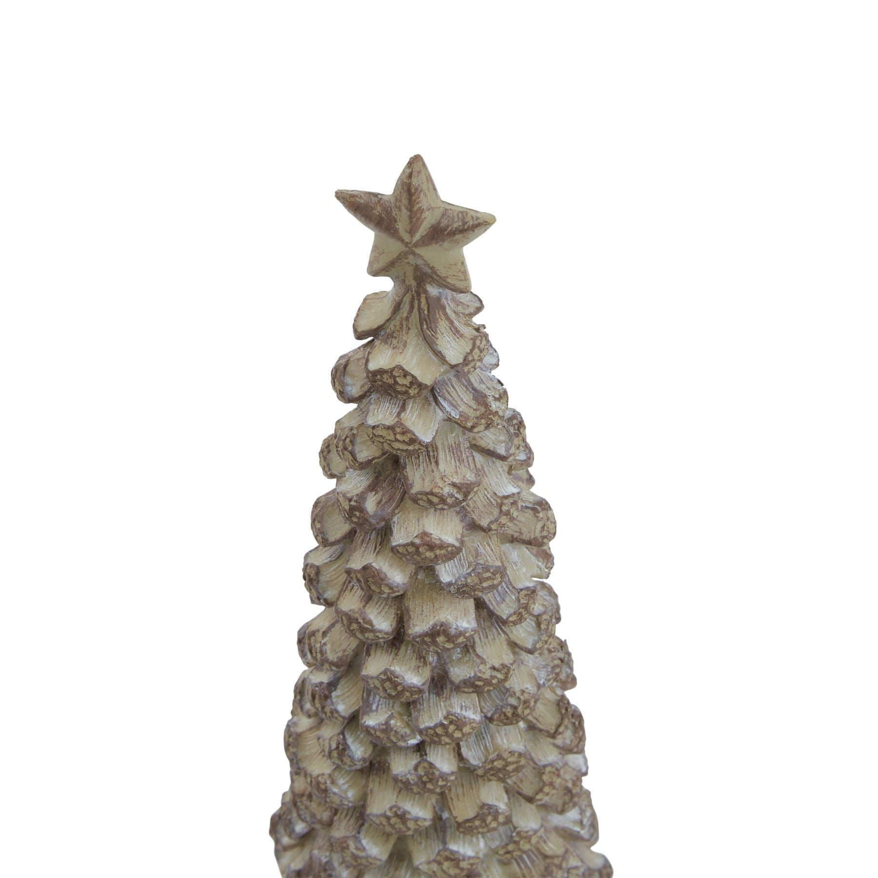 Small Beige Cedar Tree With Star for Festive Charm - Darlington's Décor