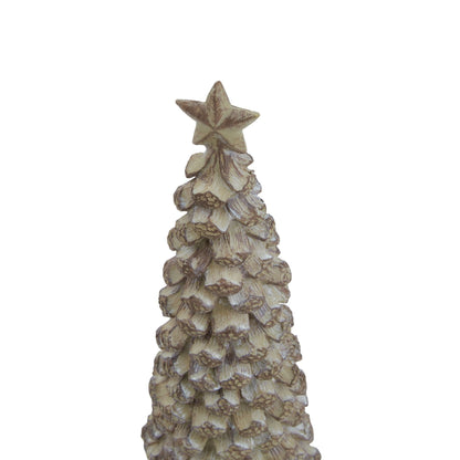 Small Beige Cedar Tree With Star for Festive Charm - Darlington's Décor