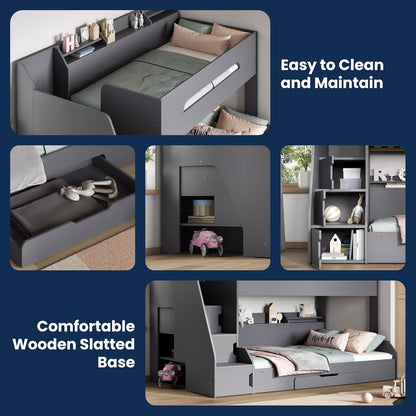 Small Double Bunk Beds for Kids with Storage - Darlington's Décor