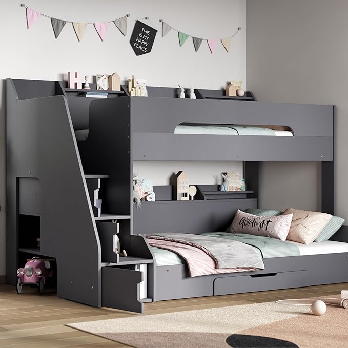 Small Double Bunk Beds for Kids with Storage - Darlington's Décor