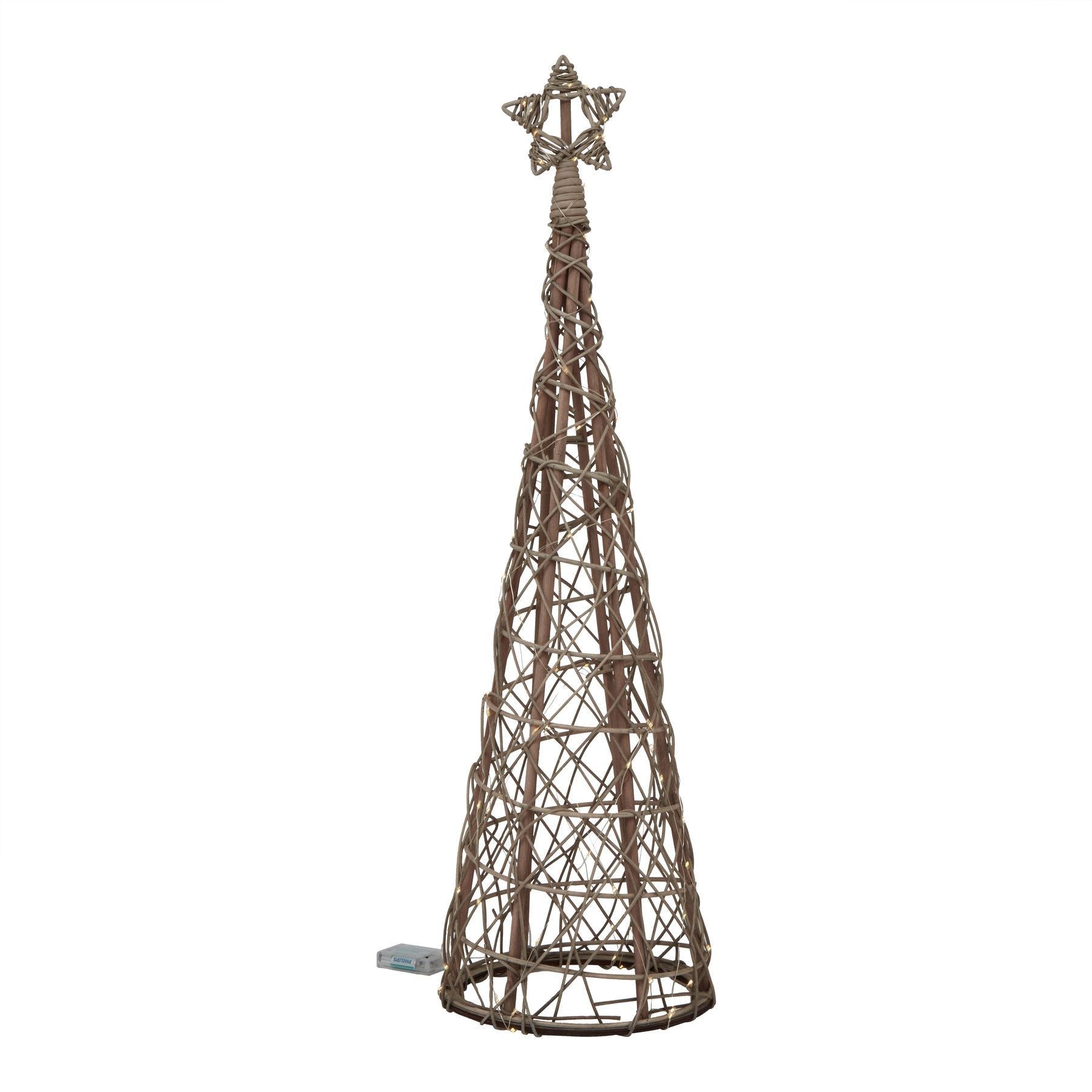 Small LED Wicker Christmas Tree With Star Accent - Darlington's Décor