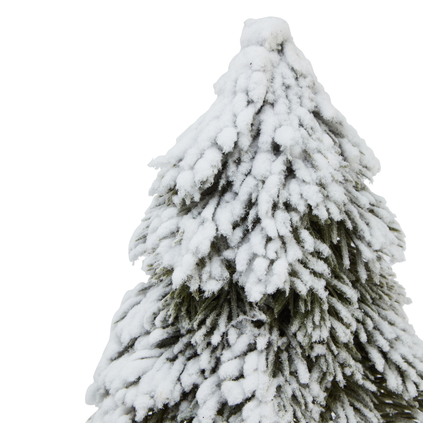 Small Snowy Cedar Tree On Wood Block Display Piece - Darlington's Décor
