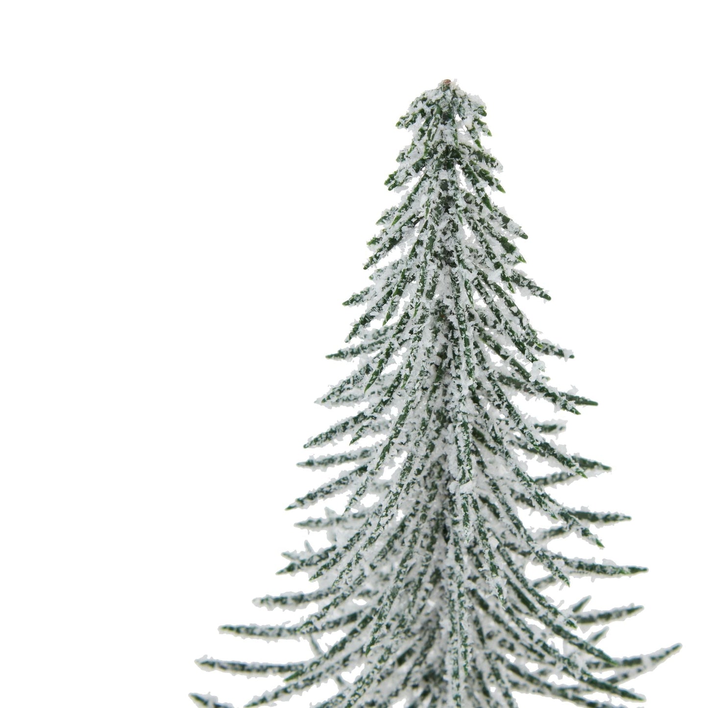 Small Snowy Spindle Tree In Wood Log Decor - Darlington's Décor