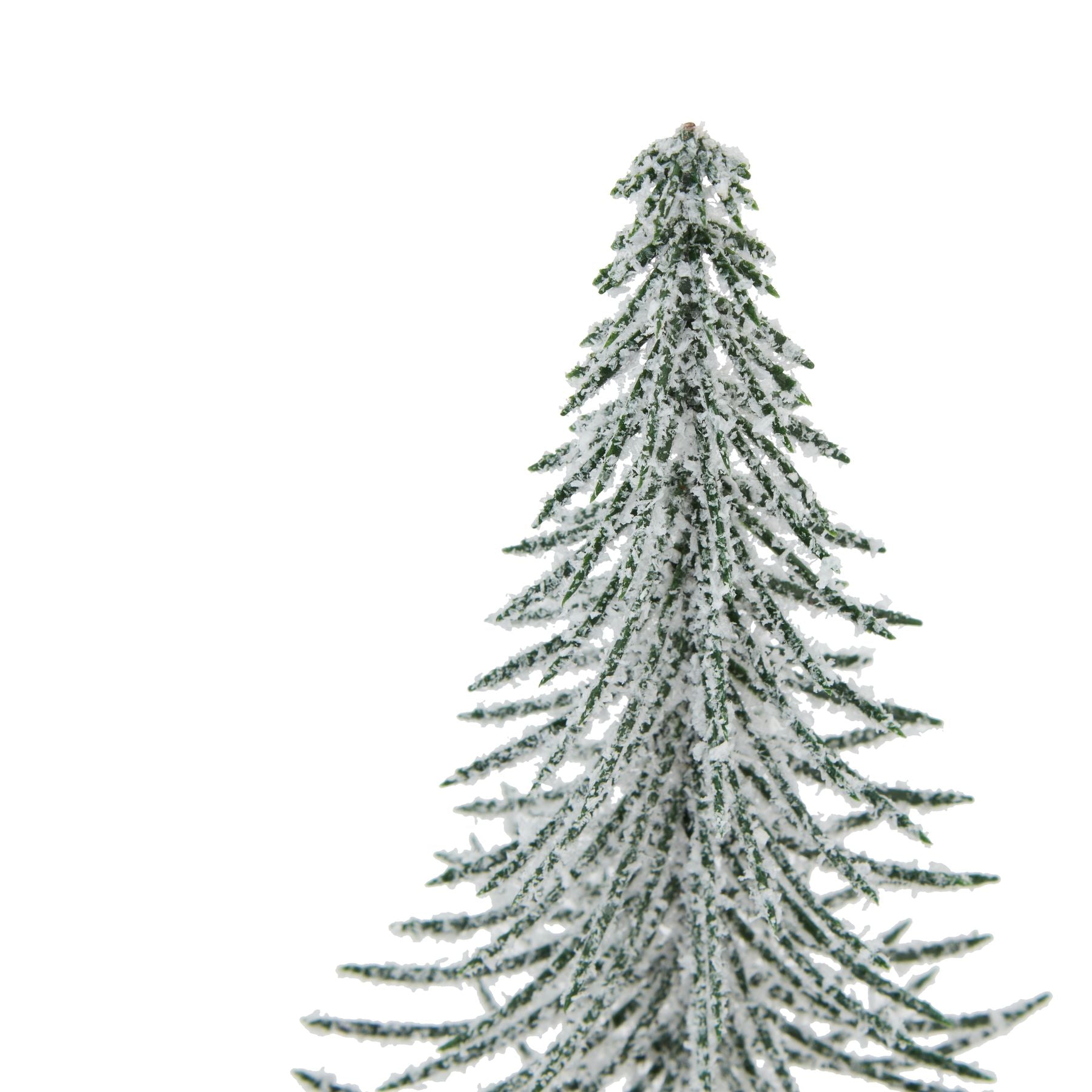 Small Snowy Spindle Tree In Wood Log Decor - Darlington's Décor