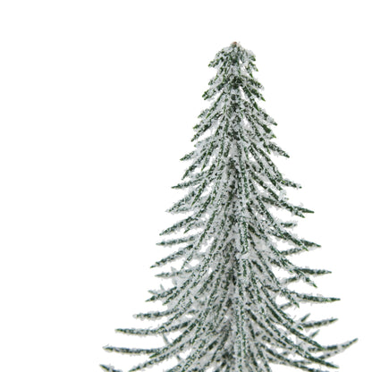 Small Snowy Spindle Tree In Wood Log Decor - Darlington's Décor