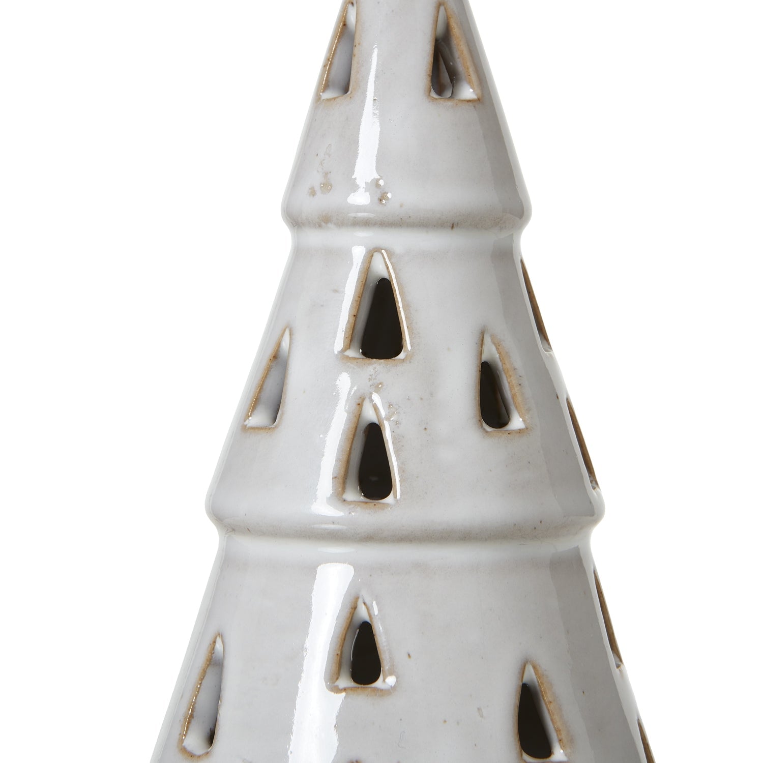 Small White Ceramic Cut - Out Tree With LED Lights Display - Darlington's Décor