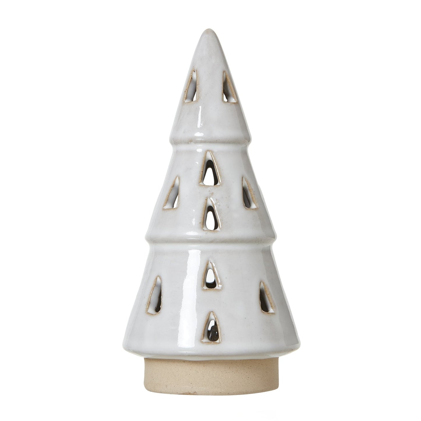 Small White Ceramic Cut - Out Tree With LED Lights Display - Darlington's Décor