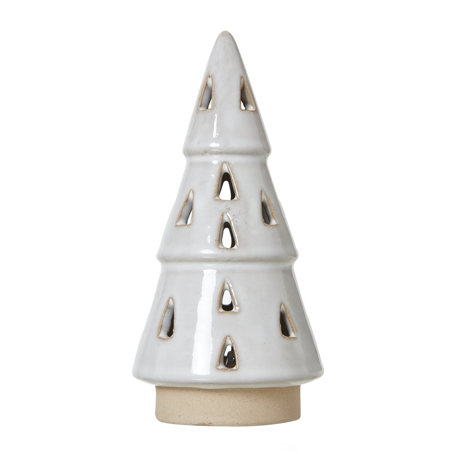 Small White Ceramic Cut - Out Tree With LED Lights Display - Darlington's Décor