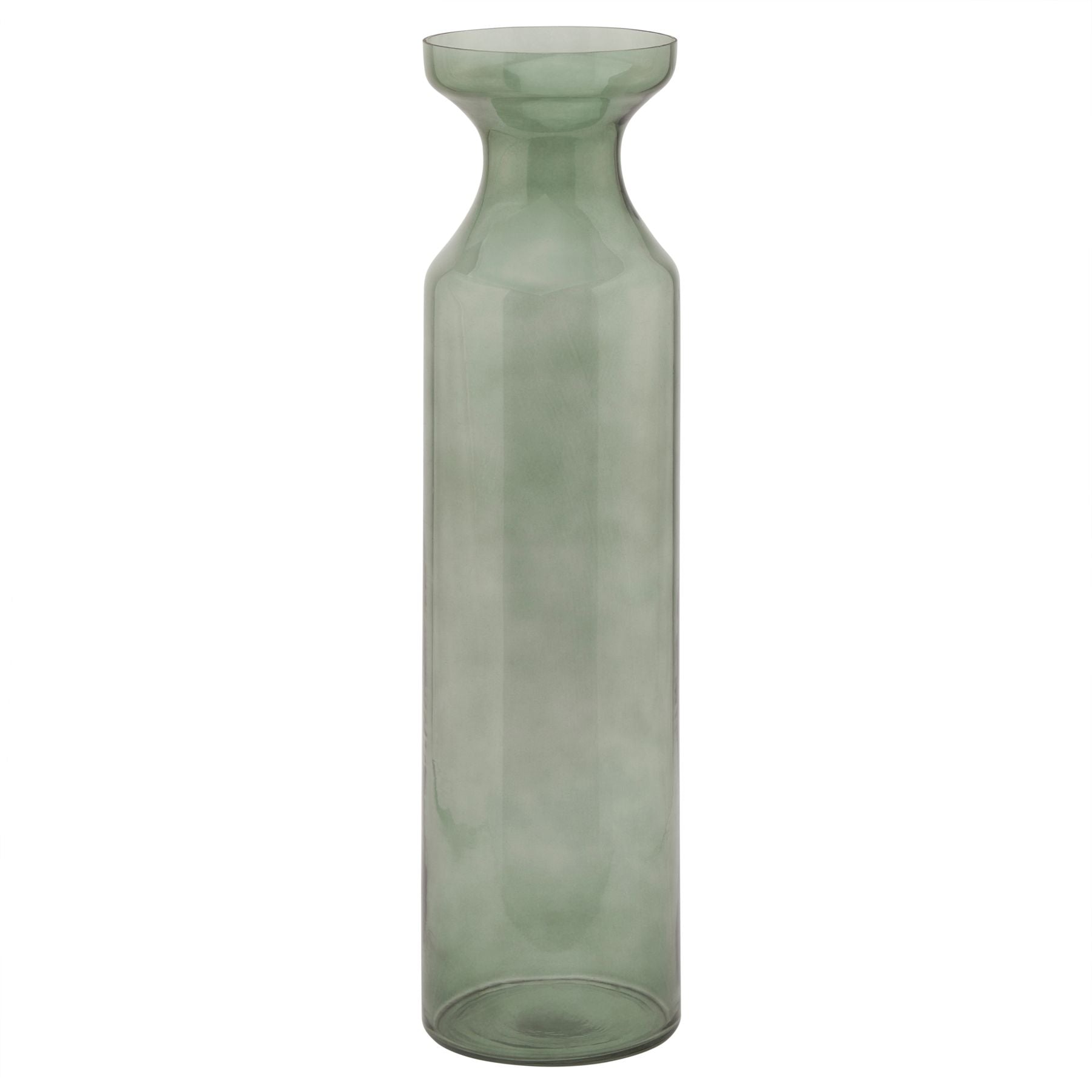 Smoked Sage Glass Tall Fluted Vase for Elegant Decor - Darlington's Décor