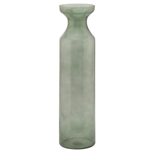 Smoked Sage Glass Tall Fluted Vase for Elegant Decor - Darlington's Décor