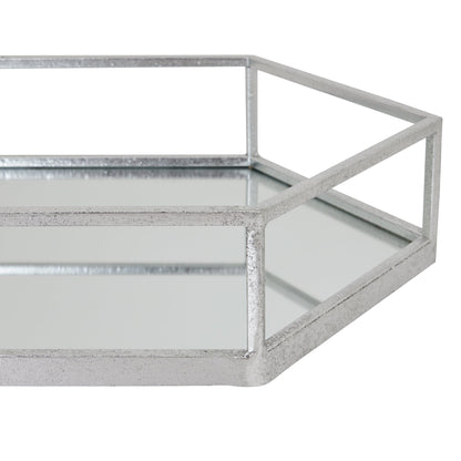 Sophisticated Silver Hexagon Set Of Two Trays - Darlington's Décor