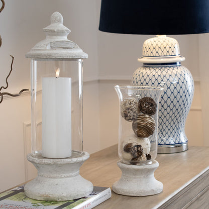 Stone Based Hurricane Lantern for Enchanting Ambiance - Darlington's Décor