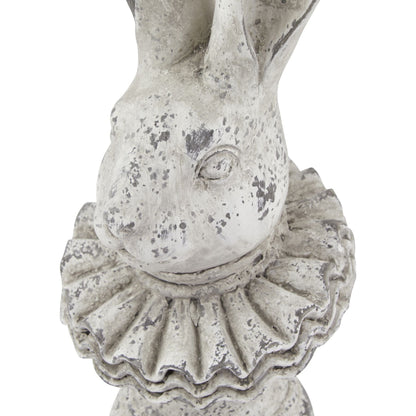 Stone Effect Ruffle Hare Ornament for Stylish Decor - Darlington's Décor