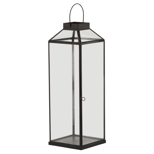 Stunning Glass Top Large Black Lantern For Modern Spaces - Darlington's Décor