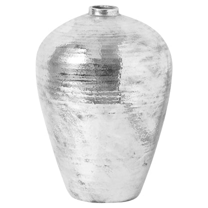 Stunning Large Hammered Silver Astral Vase Design - Darlington's Décor