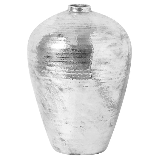 Stunning Large Hammered Silver Astral Vase Design - Darlington's Décor