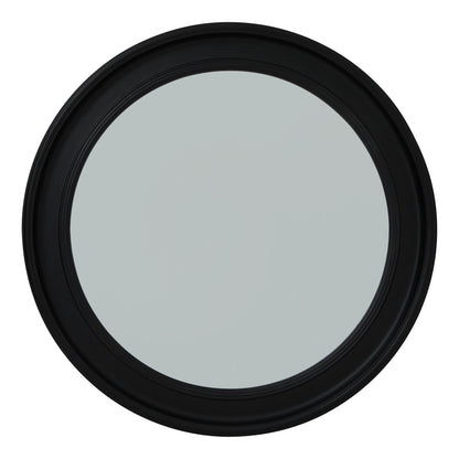 Stylish Black Wood Round Framed Mirror for Modern Spaces - Darlington's Décor