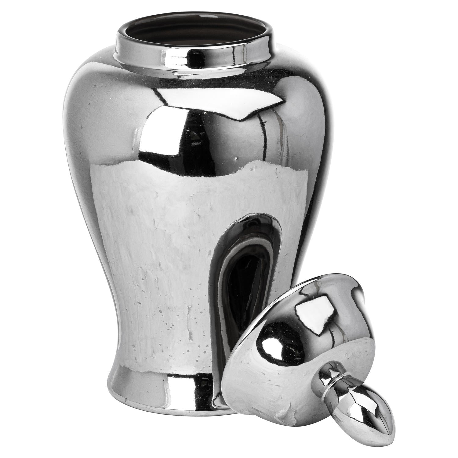 Stylish Chrome Large Ginger Jar for Elegant Decor - Darlington's Décor