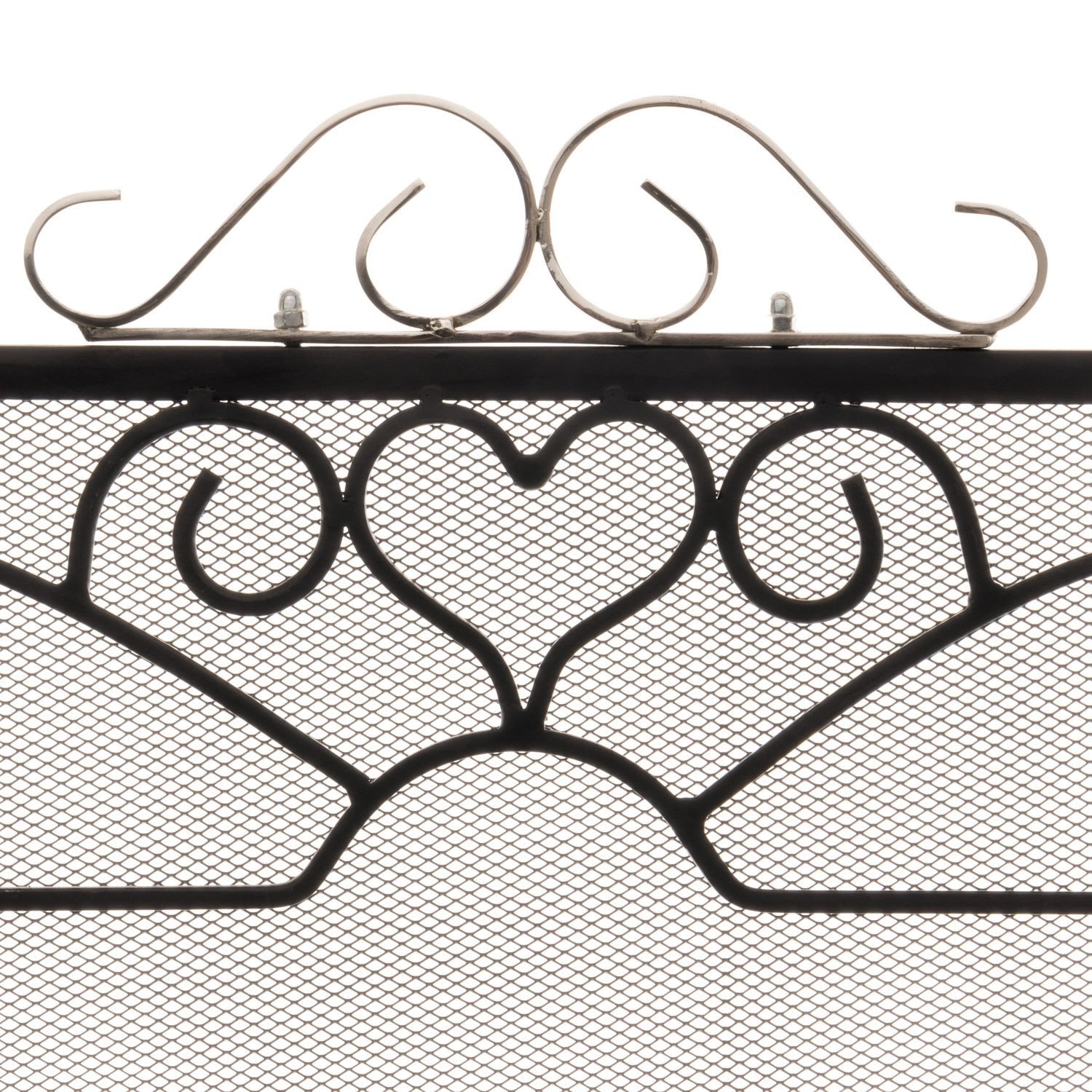 Stylish Chrome Topped Three Fold Fire Screen - Darlington's Décor