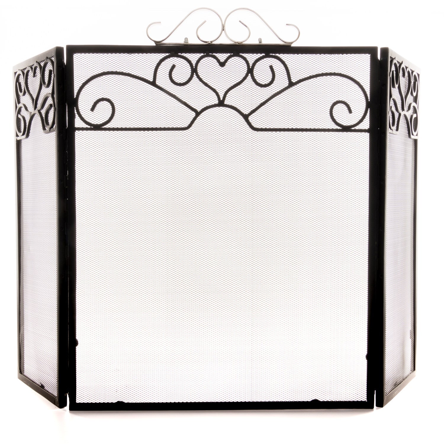 Stylish Chrome Topped Three Fold Fire Screen - Darlington's Décor