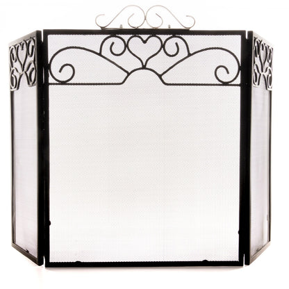 Stylish Chrome Topped Three Fold Fire Screen - Darlington's Décor