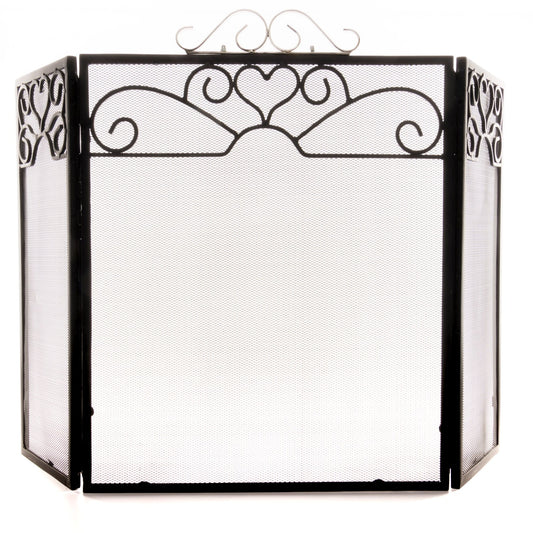 Stylish Chrome Topped Three Fold Fire Screen - Darlington's Décor