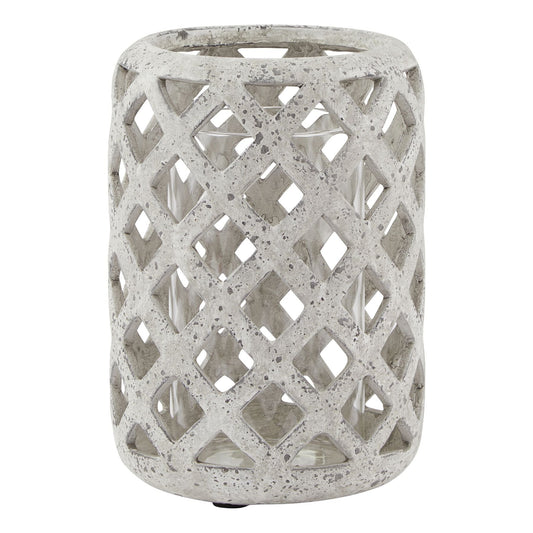 Stylish Grey Stone Effect Hurricane Lantern for Décor - Darlington's Décor