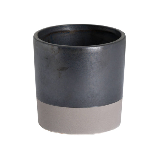 Stylish Metallic Grey Ceramic Planter for Modern Spaces - Darlington's Décor