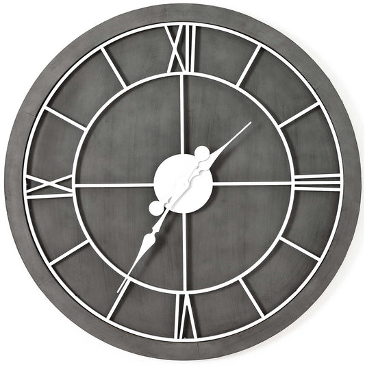 Stylish Williston Grey Wall Clock with Roman Numerals - Darlington's Décor