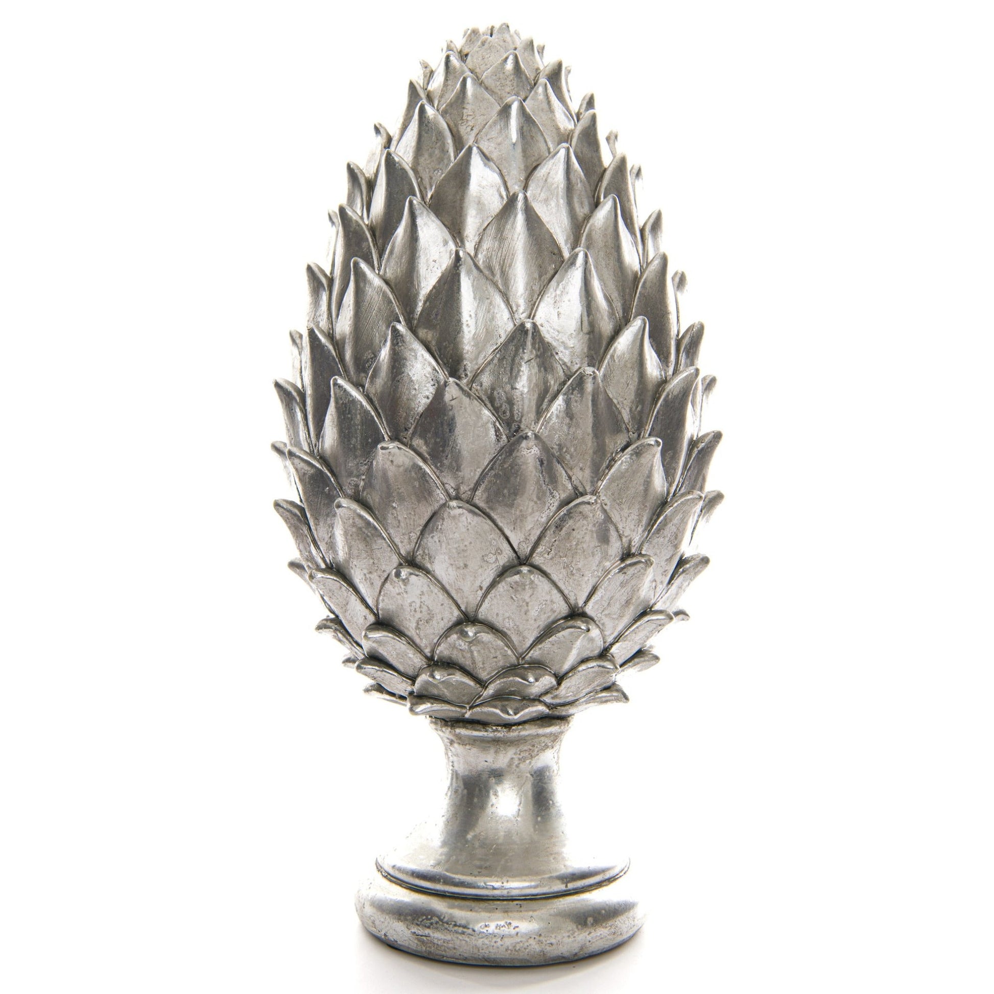 Tall Large Silver Pinecone Finial for Elegant Décor - Darlington's Décor