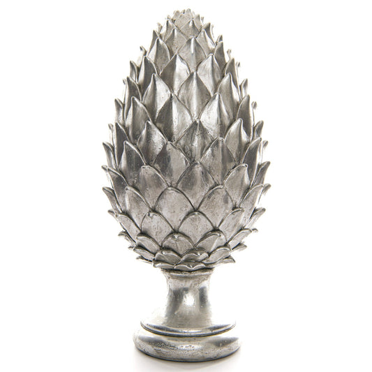 Tall Large Silver Pinecone Finial for Elegant Décor - Darlington's Décor