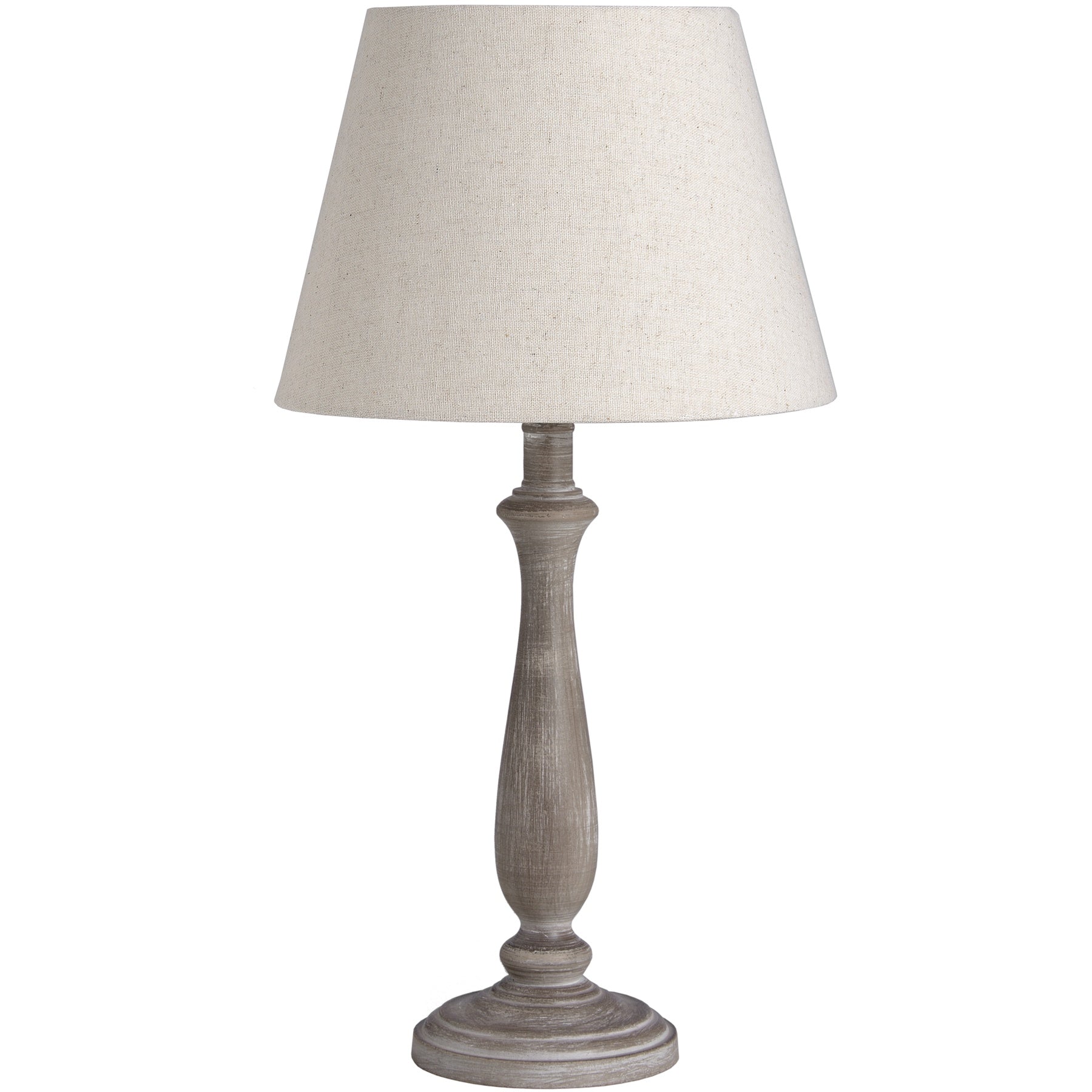 Teos Table Lamp - Rustic Charm with Elegant Linen Shade - Darlington's Décor