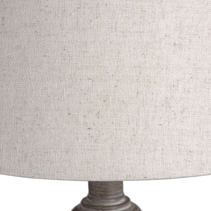 Teos Table Lamp - Rustic Charm with Elegant Linen Shade - Darlington's Décor